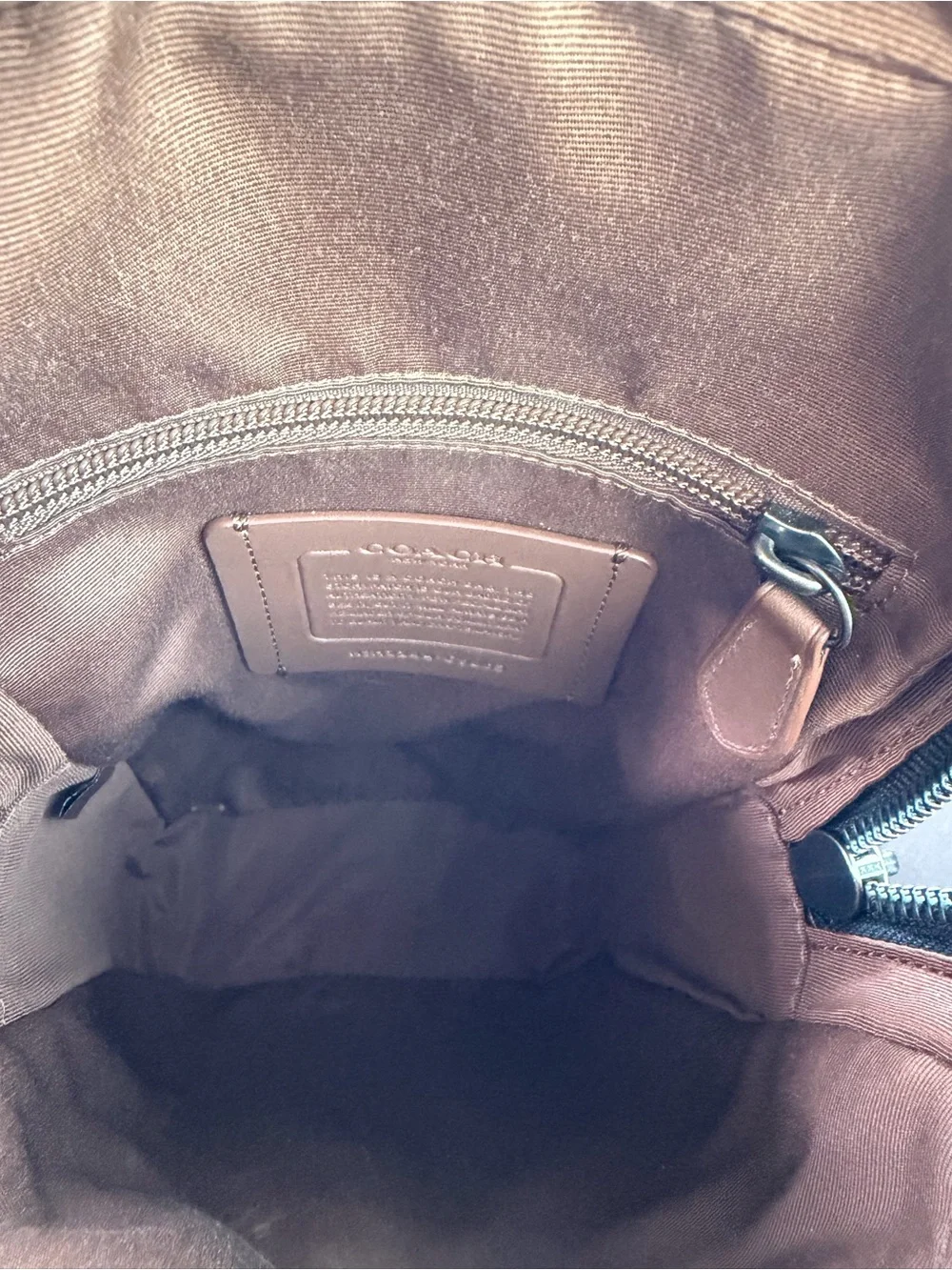Coach Brown Signature Canvas Sling Belt Bag with Black Trim-Sullivan Pack - Picture 3 of 8